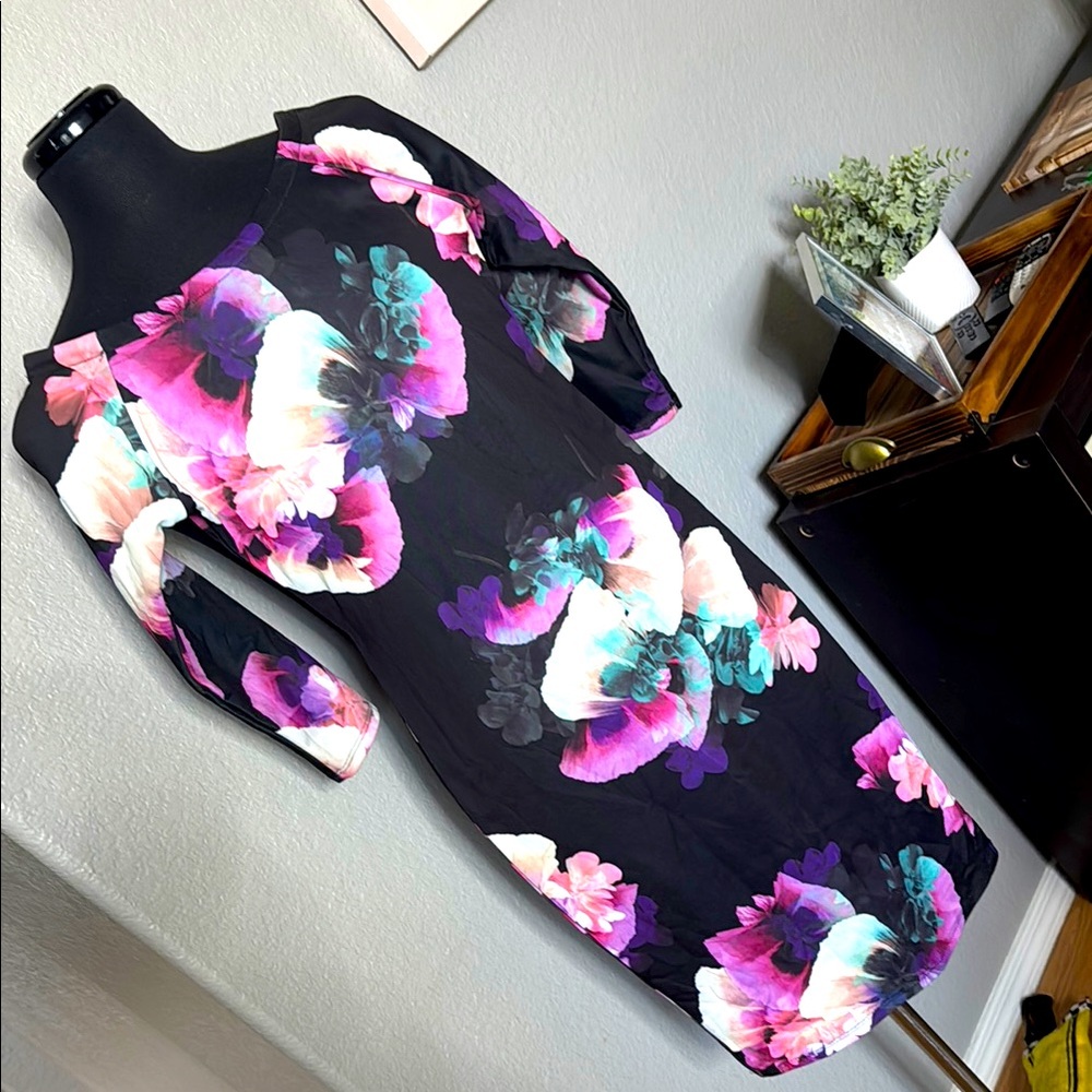 Floral Black Dress